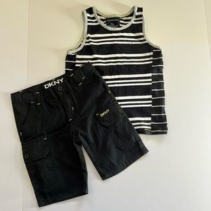3/$12 Boys Calvin Klein & DKNY summer outfit bundle size 5/6